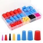 110PCS Silicone Rubber Tapered Plug, coolrunner High-Temperature Resistant Rubber Stoppers 8 Size 1/16" to 5/8" for Hole Plugs, Spraying, Coating, Painting Protection