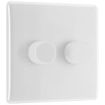 BG Smart Double Master/Primary Wall Dimmer Light Switch, Wi-Fi, App, Voice Assistant and Manual Control, 2-Way, Round Edge, 800 Series, White Moulded, 882M/HC