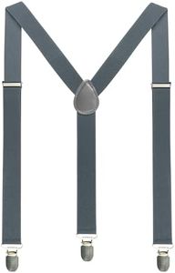 JEMYGINS Charcoal Mens Suspender with 3 Strong Clips Adjustable Braces (27)
