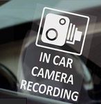 Platinum Place 4 x 60x87mm In Car Camera Recording Window Stickers-White on Clear-CCTV Sign-Van,Lorry,Truck,Taxi,Bus,Mini Cab,Minicab.White onto Clear Adhesive Vinyl Signs-Go Pro,Dashcam