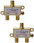 WEVZENEY 2-Way Coaxial Cable Splitter, 2.4 Ghz 5-2400 MHz, Works with STB TV, Satellite, High Speed Internet, Antenna and MoCA Network, Gold Plated Connectors, Corrosion Resistan,2-PACK