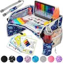 PILLANI Kids Travel Tray for Car - Car Seat Tray for Kids Travel, Car Trays for Kids Roadtrip Essentials, Carseat Table Tray for Kids Road Trip Activities - Toddler Lap Desk Organizer for Airplane