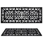 Albert Austin Heavy Duty Rubber Door Mat | Wrought Iron Effect | Doormat for Patio Front Door | Non-Slip Indoor Outdoor Use Black Mats | Waterproof Outdoor Entrance Mats (Double Mat (45 x 120cm))