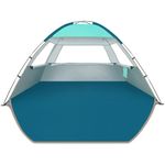 COMMOUDS Beach Tent for 3-4 Person, UPF 50+ Beach Shelter, Lightweight & Easy Set Up and Carry Family Sun Shade Tent Event Shelter for Camping, Fishing, Picnic, Outdoor