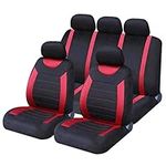 Sakura Car Seat and Headrest Covers Carnaby Red SS5293 - Full Set Universal Size Elasticated Hems Side Airbag Compatible Washable Easy Fit