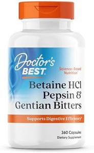 Doctor's Best Betaine HCI Pepsin and Gentian Bitters, Non-GMO, Gluten Free, Digestion Support, 360 Caps