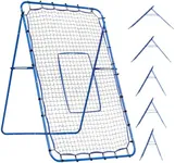 6x4FT Volleyball Baseball Rebounder Net, Baseball Rebounder Pitchback Net with 2 x 6-Angle Quick Adjustments, Easy Quick Setup,Ideal for Volleyball Softball Lacrosse Soccer and Sport Training