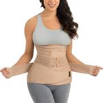 ROMANZO 3-in-1 Post Pregnancy Abdominal Belt for Women – C-Section Abdomen Belt & Belly Wrap for After Delivery Recovery – Adjustable Postpartum Belt, Maternity Belt for Waist, Pelvis & Tummy Support (Free Size) (BEIGE)