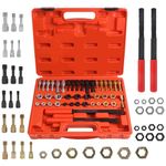 RALBIL 42-Piece Thread Chaser Set - UNC/UNF/Metric Thread Restorer Tool, Thread Repair Kit with 2PCS SAE Thread Files, 21PCS Dies and 19PCS Taps.