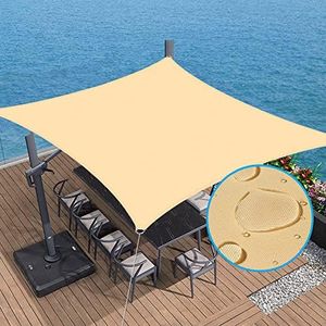 NyShine Sun Shade Sail Waterproof 10' x 10' Rectangle UV Block Canopy Awning Shelter for Outdoor Patio Backyard Lawn Garden Carport (R1)