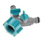 Navaris Twin Tap Hose Connector - Outside Tap Splitter 2 Way Twin Hose Connector, Dual Hose Connector, Two Way Tap Connector for Hose Pipe