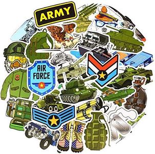 QTL Stickers for Adults Military Theme Stickers for Water Bottle Stickers for Teens Boys Hard Hat Stickers Waterproof Stickers Army Soldier Stickers 50 Pcs