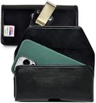 Turtleback Premium Leather Phone Holster for iPhone 16 Pro Max, 15 Pro Max, 14 Pro Max, 13 Pro Max – Black Phone Belt Holder Fits Slim Cases – with Exclusive Metal Belt Clip, Magnetic Closure