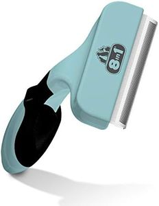 8in1 Brosse Anti-mue - Outil de Toilettage Pour Chiens de Grande Taille à Poils Longs et Courts - Elimine les Poils et le Sous-poils Morts - Réduit la chute de poils jusqu’à 90% – Taille L, bleu