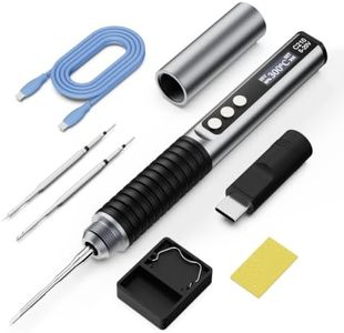 Smart Soldering Iron Kit 70W PD/DC 7S Fast Heating(302°F-896°F), Auto Sleep, 2 Pcs Soldering Tips(C210), Digital Display Portable Soldering Pen Tool for Electronics Repair, DIY & PCB, Home Appliances