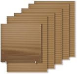 MYshade 12 Pack Temporary Blackout Paper Shades for Windows,Paper Pleated Blinds with Adhesive,No Tools No Drilling Free Cut Size Temporary Room Darkening Shades(Brown, 48" W x 72" H)