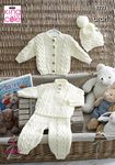 King Cole 5222 Knitting Pattern Baby Sweater Cardigan Trousers and Hat in Comfort Aran