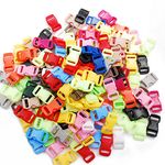 100pack Assorted 3/8"Curve Contoured Side Release Buckle for Parachute 550 Cord Paracord Bracelet Pets Collar Strap Webbing Sewing Accessories FLC003-C