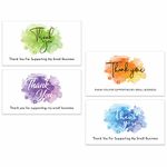 200 PCS Thank You for Supporting My Small Business Cards in 4 Elegant Watercolor Style Designs (3.5” X 2”)