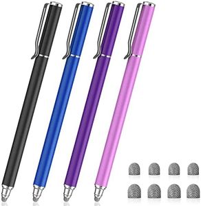 METRO Universal Stylus Pens for Touch Screens - High Sensitivity Capacitive Stylus Fiber Tips 2 in 1 Touch Screen Pen for iPad iPhone and All Other Tablets & Cell Phones (Black/Blue/Purple/Pink)