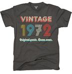 GunShowTees 52nd Birthday Gift | 1972 Vintage Original Parts | Funny 70s Retro Inspired Graphic Tee Shirt, Grey, Medium