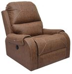 The Couch Cell Motorized Recliner with Rocking and Swivel Function in Tan Suede Fabric