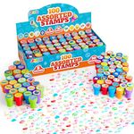 100 Pcs Assorted Stamps for Kids Self Inking Stamps stampers Set for Children to Easter Egg Stuffers, Party Favor, Teacher Stamps