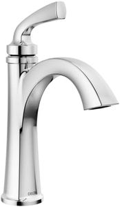 Delta Faucet Geist Single Hole Bathroom Faucet, Chrome Bathroom Faucets for Sink 1 Hole, Bathroom Sink Faucet, Faucet for Bathroom Sink, Drain Assembly Included, Chrome 15864LF