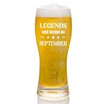 Joymaking Beer Glass Birthday Gifts for Men - Legends are Born in September, Gifts for Men Birthday Present, Mens Birthday Gifts, Gifts for Him Who Has Everything, Gifts for Men Birthday Unique 15oz