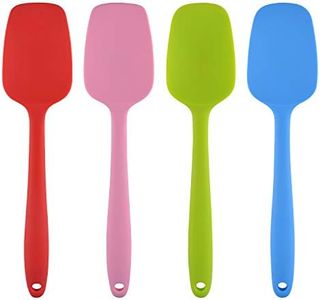 MOACC 4 Pezzi Spatole in Silicone da Cucina Utensili Cucchiaio, Spatola per Dolci, per Cottura e Miscelazione, Resistenti al Calore, Padella Antiaderente, Lunghezza 27 cm