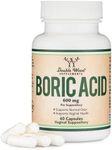 Boric Acid Suppositories (600mg Vaginal Suppository, 60 Count) Supports Vaginal pH Balance, Odor Control (USP Medical Grade Fine Powder, Easy Dissolve, Third Party Tested) by Double Wood