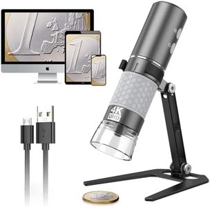 Bysameyee Wireless Digital Microscope 4K HD Wi-Fi Microscope Camera Digital Magnifier Compatible for iPhone, Android Phones and PC (Black)