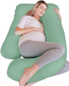 Cute Castle Cooling Cover Pregnancy Pillows, Soft U-Shape Maternity Pillow with Removable Cover - Full Body Pillows for Adults Sleeping - Pregnancy Must Haves - Jumbo 57 Inch - Green