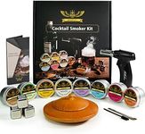 WillsCoo Cocktail Smoker Kit with Torch for Whiskey & Bourbon, DIY KIT for Old Fashioned Smoking Drink, 8 Types Flavor(Orange/Cinnamon/Ginger/Clove/Oak/Cherry/Hickory/Litchi) Birthday Present for Men