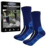 【100% Waterproof】 Breathable Socks for Outdoor Fishing Hiking Skiing Cycling Camping for Men & Women (as1, alpha, m, regular, regular, Navy)