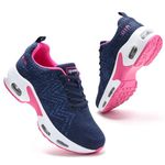 Womens Trainers Ladies Running Shoes Arch Support Memory Foam Plantar Fasciitis Orthopedic Shoes Non Slip Air Cushion Lace Up Sneakers Navy UK 5