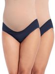 THE MAMA KLUB Pack of 2 Maternity Panties, Low Waist, v Shape Navy