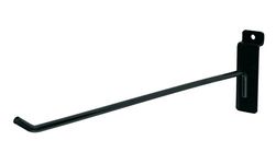 12 inch Black Peg Hook for Slatwall - Pack of 50 - For use with 3” on center Slatwall and Slat Grid Panels - Metal Display Hooks for Slatwall - Great for Retail, Convenience, and Thrift Stores