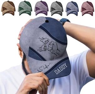 ROSLILY Fist Bump Dad Grandpa Cap Personalized Dad Hat with Kids Name Fathers Day Dad Baseball Hat Gift for Husband Grandpa Birthday