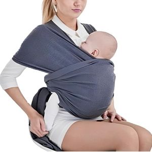 Voarge - Fular portabebés elástico para recién nacidos y niños pequeños, 16 kg, color gris