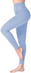 SINOPHANT Women's High Waist Opaque Leggings with Abdominal Control for Sports Yoga Gym, #1 Pack Light Blue, L/XL