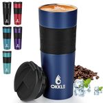 OKKLE Travel Mugs for Hot Drinks 600ml, Insulated Coffee Mug with Leakproof Lid BPA-Free Coffee Travel Mug, Vacuum Insulation Stainless Steel Cup for Hot and Cold Coffee and Tea