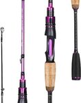 Sougayilang Fishing Pole, 2PC Spinning Rod with EVA and Cork Handle Grip, Baitcasting Rod for Freshwater Fishing Rod- 6.9FT Spinning -Purple