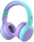 gorsun Bluetooth Kids Headphones with Microphone,Children's Wireless Headsets with 85dB Volume Limited Hearing Protection,Stereo Over-Ear Headphones for Boys and Girls (Purple)