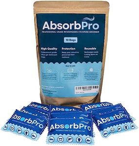 Absorb Pro Rechargeable Dehumidifier Bag 10-Pack - 100g Reusable Moisture Absorbers - Silica Gel Packets for Bins, Totes, Gun Safe, Food Storage, Clothes, Cars, and Boats
