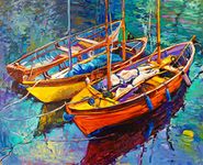 WOWDECOR Paint by Numbers Kits for Adults Kids, DIY Oil Painting - Colorful Lake Small Boat 16x20 inch (Framed)