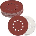 CUBEWAY 30 Pcs Drywall Sander Sanding Discs, 9 Inch 10 Hole Hook and Loop Abrasive Sandpaper, 5Pcs Each of 80 100 120 150 180 240 Grits, CW225H10