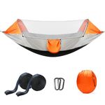 Belle Vous Portable Camping Hammock with Mosquito Net - Single Parachute Nylon Hammock with Tree Straps & Carabiners - Lightweight Travel Hammock for Outdoor Backpacking, Camping & Hiking