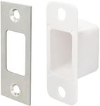 Nuk3y Deadbolt Strike Plate Square Corner 1-1/8" x 2-3/4" with dustbox (Stainless Steel)