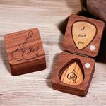 YOJO Custom Guitar Picks,Personalized Guitar Picks Holder,Custom Guitar Picks With Case,Unique Custom Gift for Him,Friends,Son,Husband,Boyfriend,Coworker,Birthday,Christmas Gift (box + 1 pick, walnut)